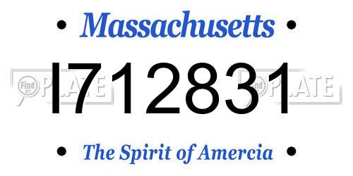 I712831 Massachusetts License Plate