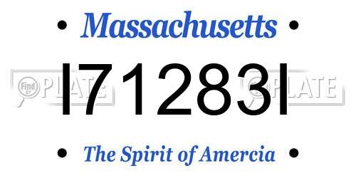 I71283I Massachusetts License Plate