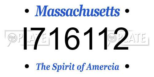 I716112 Massachusetts License Plate