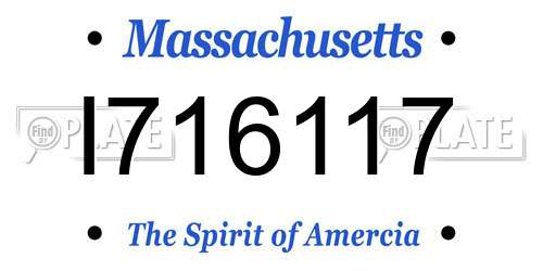 I716117 Massachusetts License Plate