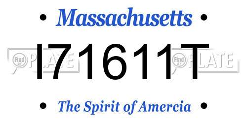 I71611T Massachusetts License Plate