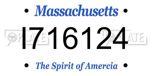 I716124 Massachusetts License Plate