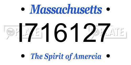 I716127 Massachusetts License Plate