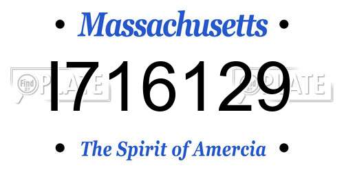 I716129 Massachusetts License Plate