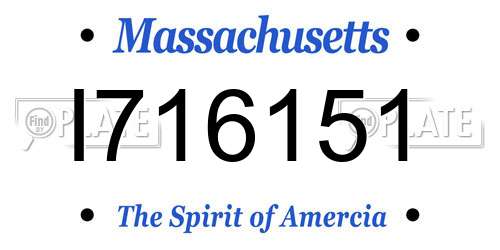 I716151 Massachusetts License Plate