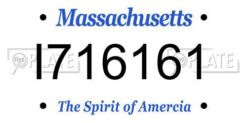 I716161 Massachusetts License Plate