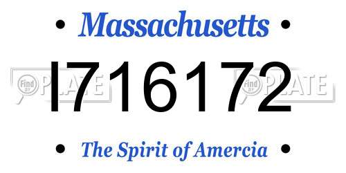 I716172 Massachusetts License Plate