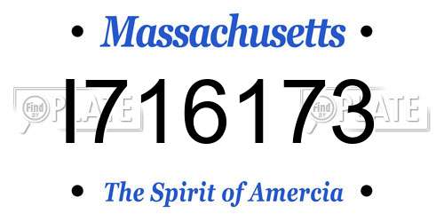 I716173 Massachusetts License Plate