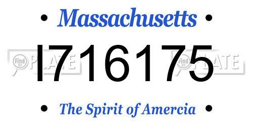 I716175 Massachusetts License Plate