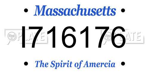 I716176 Massachusetts License Plate