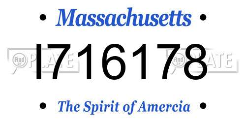 I716178 Massachusetts License Plate