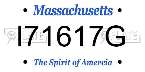 I71617G Massachusetts License Plate