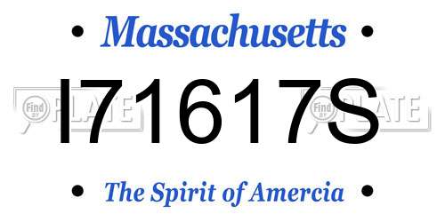 I71617S Massachusetts License Plate