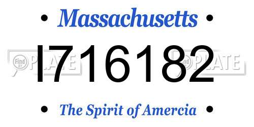 I716182 Massachusetts License Plate