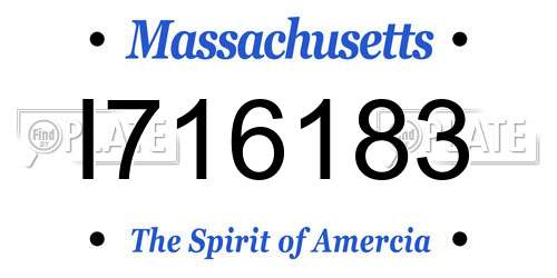 I716183 Massachusetts License Plate
