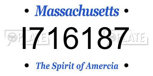 I716187 Massachusetts License Plate
