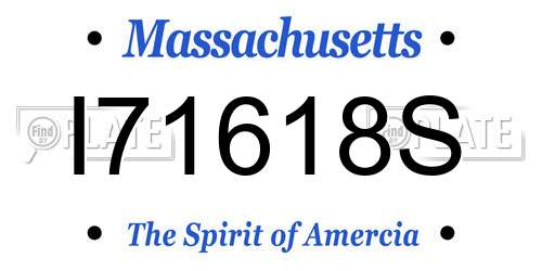 I71618S Massachusetts License Plate