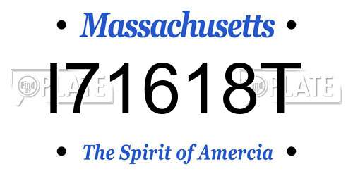 I71618T Massachusetts License Plate