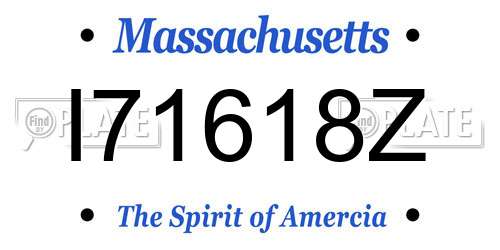 I71618Z Massachusetts License Plate