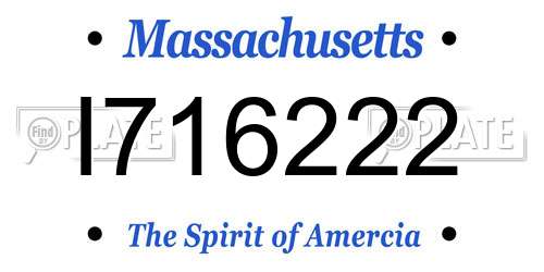 I716222 Massachusetts License Plate