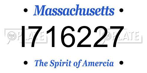 I716227 Massachusetts License Plate