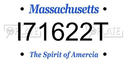 I71622T Massachusetts License Plate
