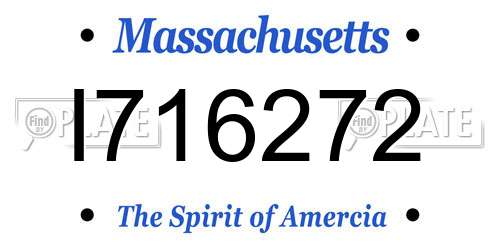 I716272 Massachusetts License Plate