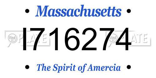 I716274 Massachusetts License Plate