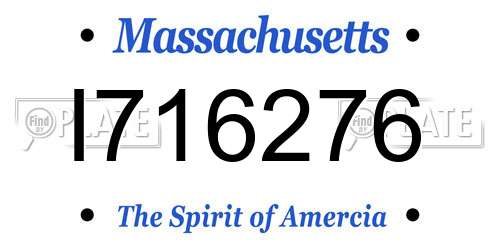 I716276 Massachusetts License Plate