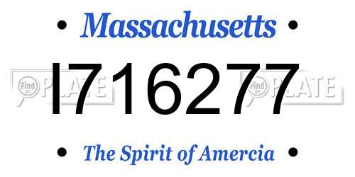 I716277 Massachusetts License Plate