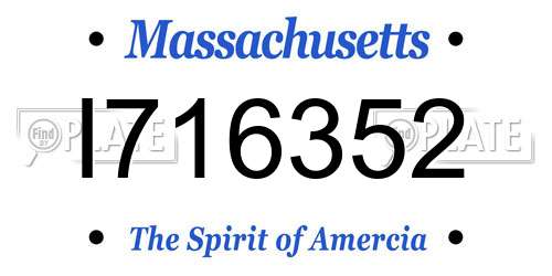 I716352 Massachusetts License Plate