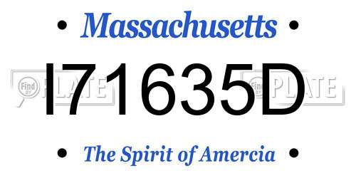 I71635D Massachusetts License Plate