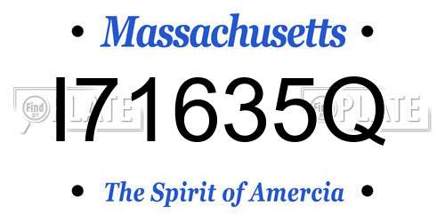 I71635Q Massachusetts License Plate