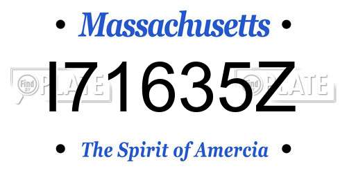 I71635Z Massachusetts License Plate
