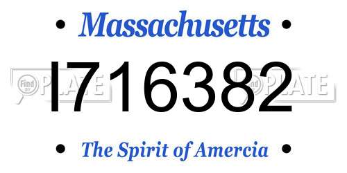 I716382 Massachusetts License Plate