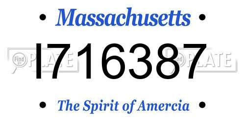 I716387 Massachusetts License Plate