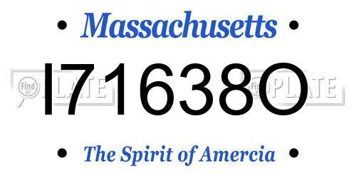 I71638O Massachusetts License Plate