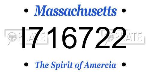 I716722 Massachusetts License Plate