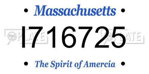 I716725 Massachusetts License Plate
