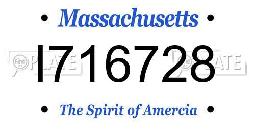 I716728 Massachusetts License Plate