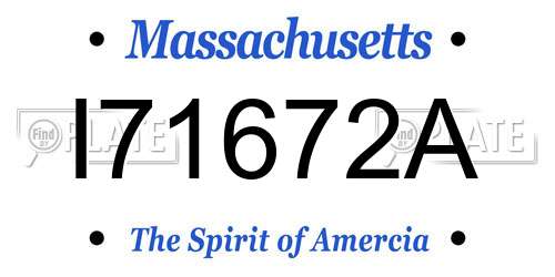 I71672A Massachusetts License Plate