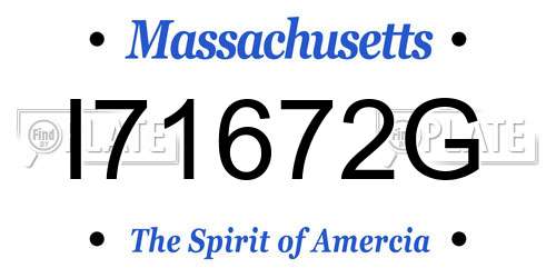 I71672G Massachusetts License Plate