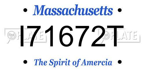 I71672T Massachusetts License Plate