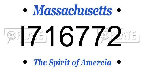 I716772 Massachusetts License Plate