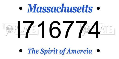 I716774 Massachusetts License Plate