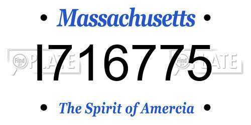 I716775 Massachusetts License Plate