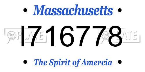 I716778 Massachusetts License Plate