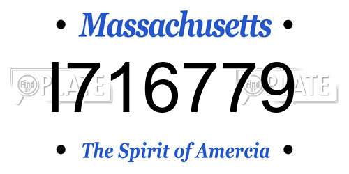 I716779 Massachusetts License Plate