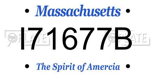 I71677B Massachusetts License Plate