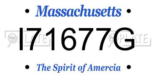 I71677G Massachusetts License Plate
